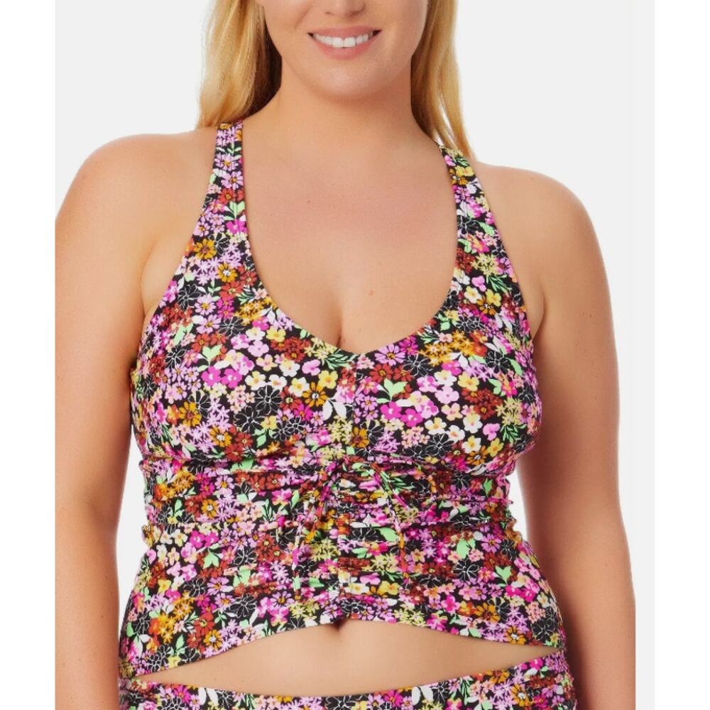 California Waves Swim Halter Tankini Top Ditsy Pluse Size 1 - Picture 13 of 13